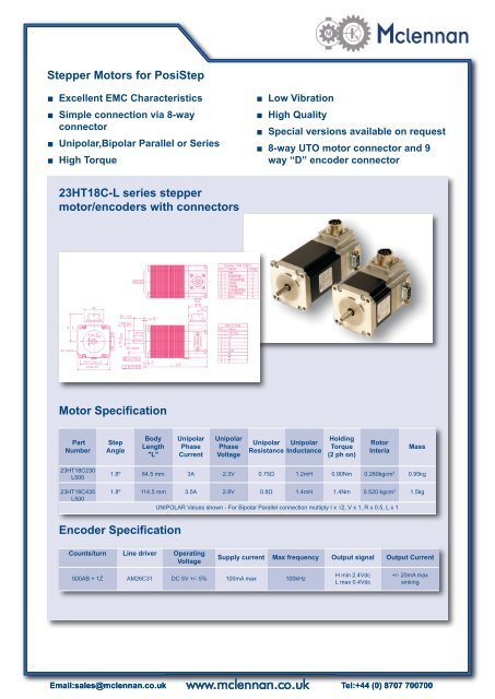 PosiStep - Mclennan Servo Supplies Ltd.