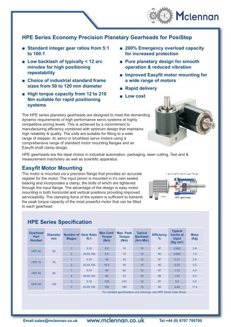 PosiStep - Mclennan Servo Supplies Ltd.