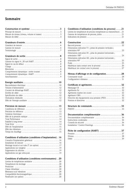 Deltabar M PMD55; (Technische Information) - PEI-FRANCE.com