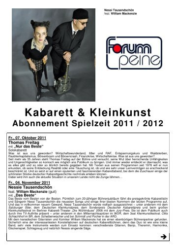 Kabarett & Kleinkunst - Peine Marketing GmbH
