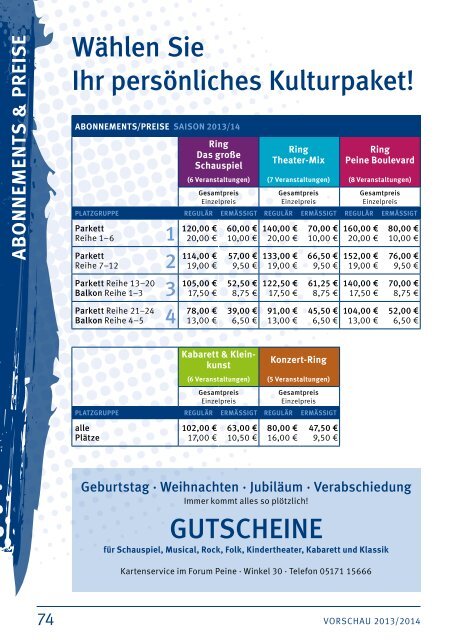 Vorschau 2013/2014 - Peine Marketing GmbH