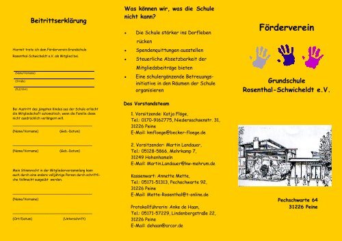 Förderverein Grundschule Rosenthal-Schwicheldt e.V. - Peine ...