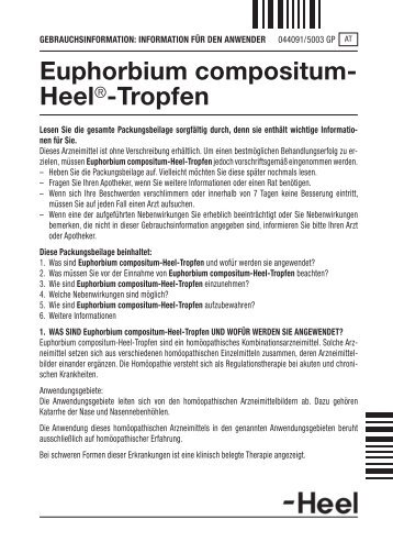 Euphorbium compositum- HeelÂ®-Tropfen - Peithner