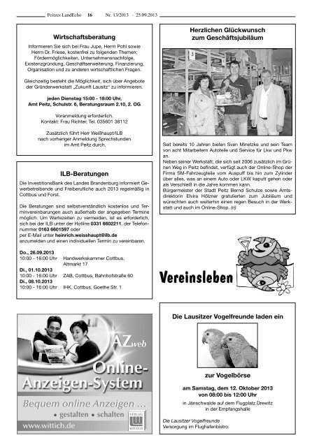 Einweihung Kinder- und Jugendclub in Drewitz ... - Amt Peitz