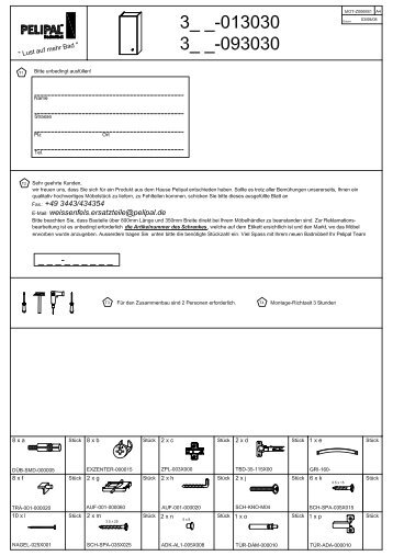 Aufbauanleitung 324 - Pelipal BadmÃ¶bel