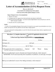 Letter of Accommodation (LOA) Request Form - Peninsula College