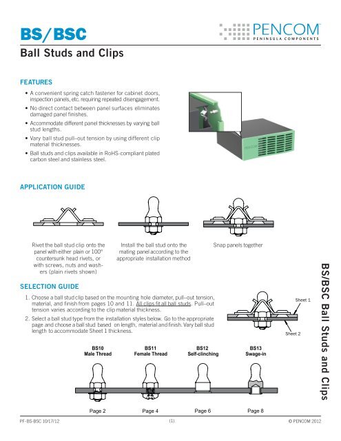 Ball Studs and Clips - Pencom