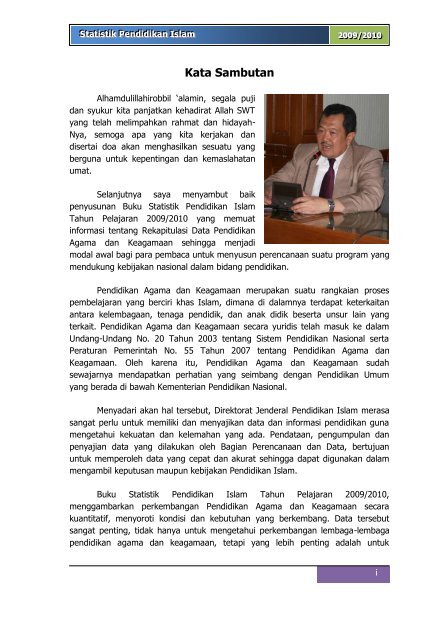 Kata Sambutan - Direktorat Jenderal Pendidikan Islam