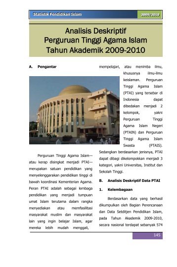 Analisis Deskriptif Perguruan Tinggi Agama Islam Tahun Akademik ...