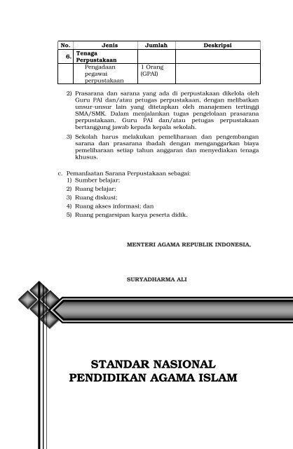 Pedoman Pengembangan Standar Nasional Pendidikan Agama ...