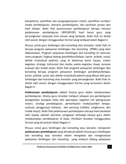 Pedoman Penyusunan Portofolio Tahun 2010 - Sertifikasi Guru