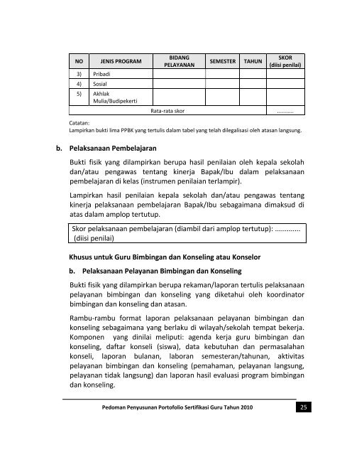 Pedoman Penyusunan Portofolio Tahun 2010 - Sertifikasi Guru