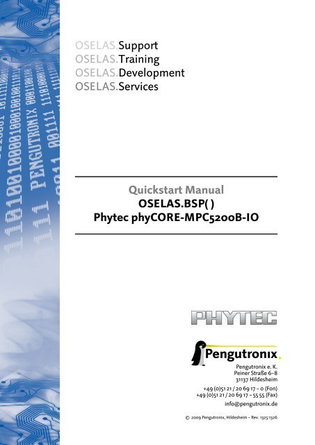 Quickstart Manual OSELAS.BSP( ) Phytec phyCORE ... - Pengutronix