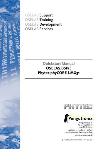 Quickstart Manual OSELAS.BSP( ) Phytec phyCORE-i ... - Pengutronix