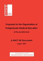 A Guide to the organisation of Postgraduate Medical Education