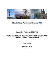 Specialty Training - South West Peninsula Deanery