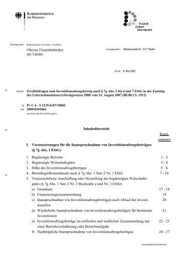 Zweifelsfragen zum Investitionsabzugsbetrag nach Â§ 7g Abs. 1 bis