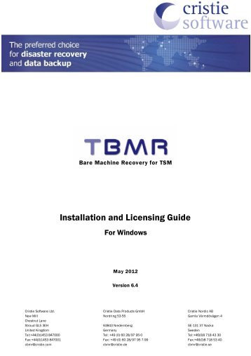 2 TBMR Installation and Removal - Cristie Data Products GmbH