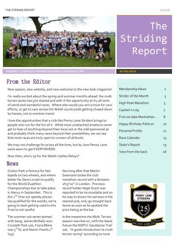 The Striding Report - Penny Lane Striders