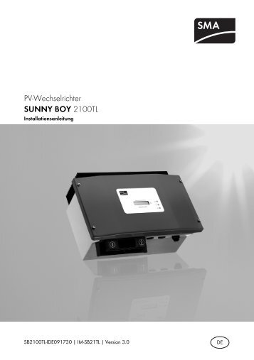 Sunny Boy 2100tl-Installationsanleitung - Die Lichtschmiede