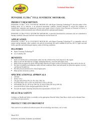 Product Data Sheet - Pennzoil