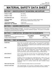 material safety data sheet - Penrite