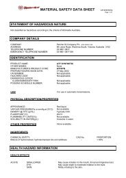 MATERIAL SAFETY DATA SHEET ATF SYN THETIC - Penrite