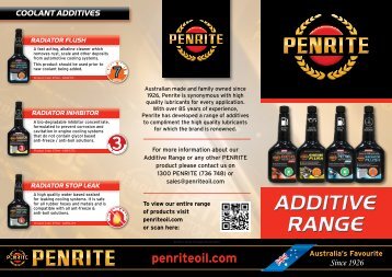 ADDITIVE RANGE ADDITIVE RANGE - Penrite