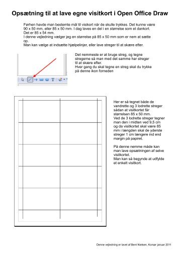 OpsÃ¦tning til at lave egne visitkort i Open Office Draw