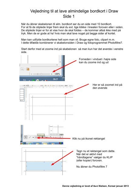 Vejledning til at lave almindelige bordkort i Draw Side 1