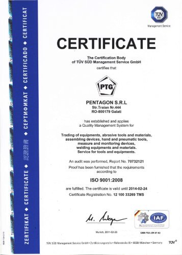 Click pe poza pentru Certificat ISO 9001 - SC Pentagon SRL