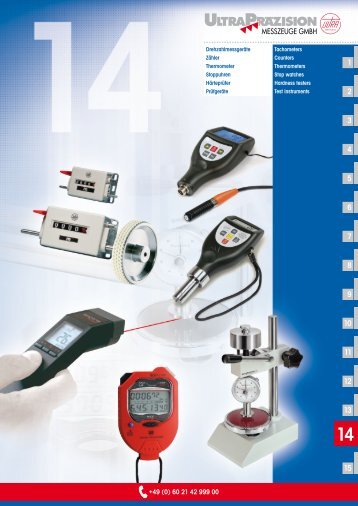 Tachometers Counters Thermometers Stop watches Hardness ...