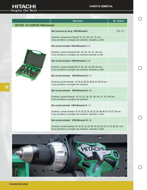 Catalog HITACHI accesorii - SC Pentagon SRL