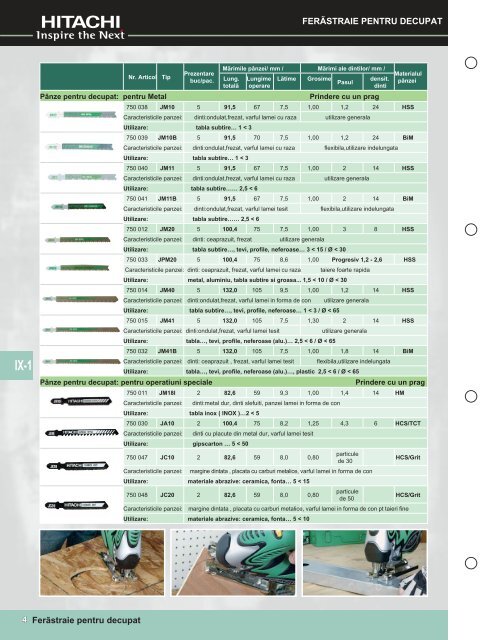 Catalog HITACHI accesorii - SC Pentagon SRL