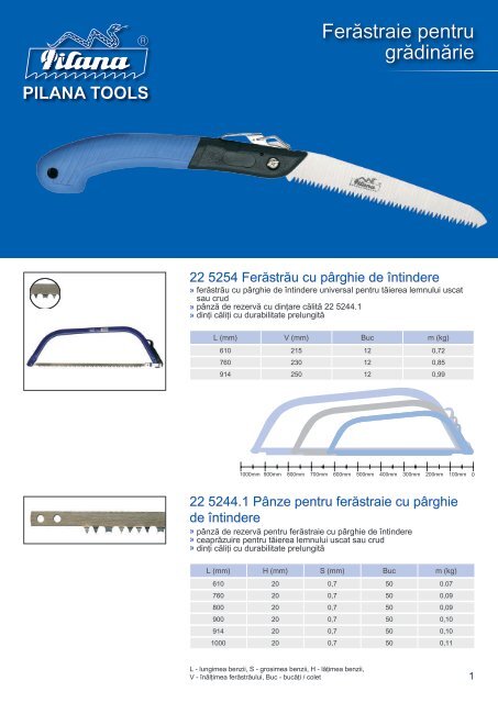 Catalog Pilana scule de mana