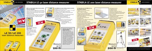 STABILA LE 50 laser distance measurer STABILA LE 200 laser