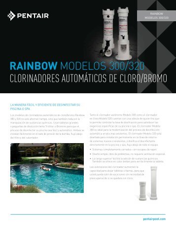 RAINBOW MODELOS 300/320 CLORINADORES ... - Pentair