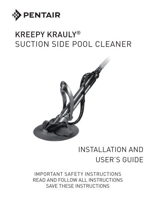 Kreepy Krauly Owner's Manual - Wight 