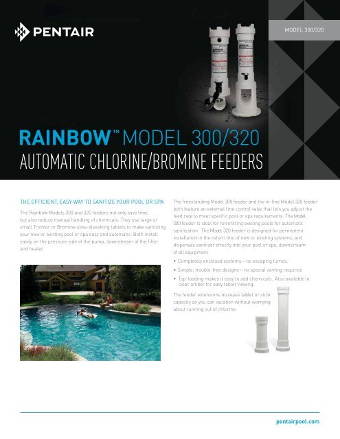Rainbow Model 300 320 Automatic Chlorine Bromine Pentair
