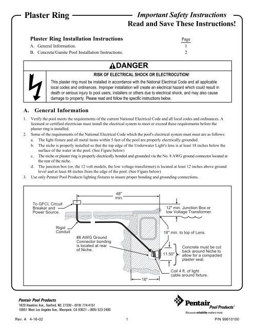 pentair plaster ring pentair plaster ring