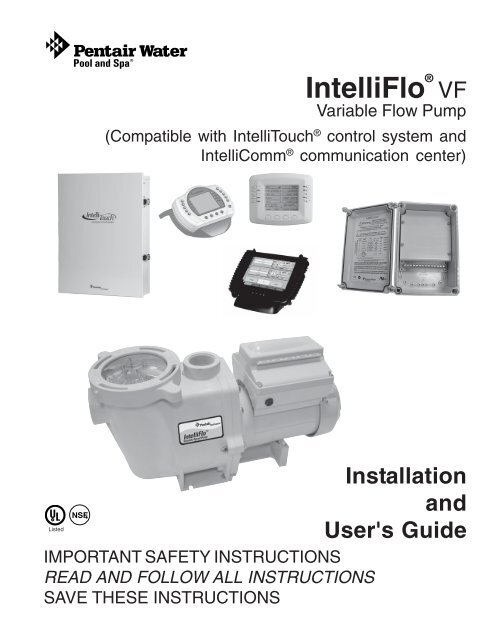 Intelliflo VF Installation / Owners Manual - Pool Center