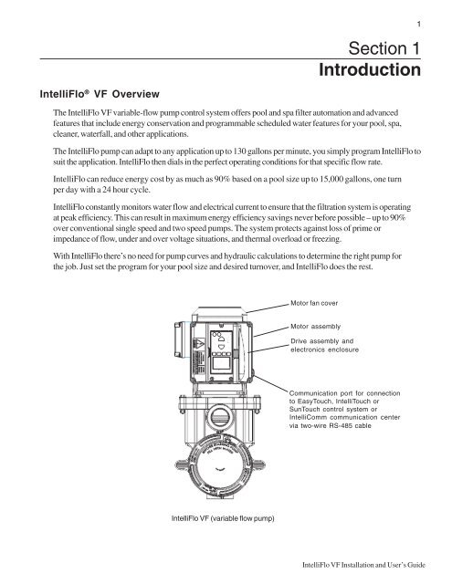 Intelliflo VF Installation / Owners Manual - Pool Center