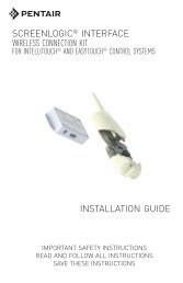 ScreenLogic Interface Wireless Connection Installation Guide - Pentair