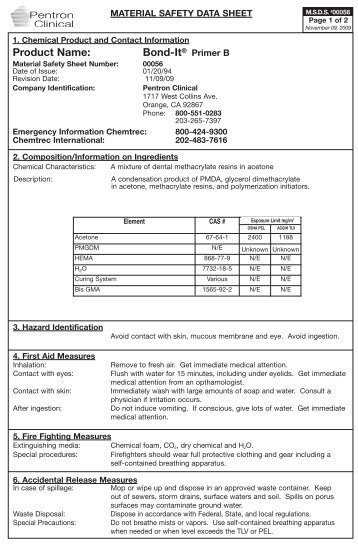 Bond-It Primer B MSDS - Pentron Clinical