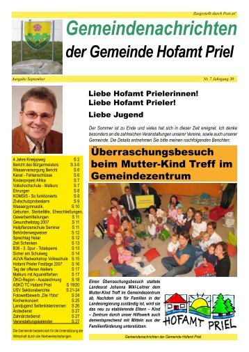 Gemeindezeitung 2007/7 (3,08 MB) - Gemeinde Hofamt Priel