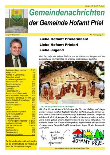 Gemeindezeitung 2007/9 (8,01 MB) - Gemeinde Hofamt Priel