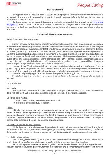 nota informativa - Peoplecaring.telecomitalia.it - Telecom Italia