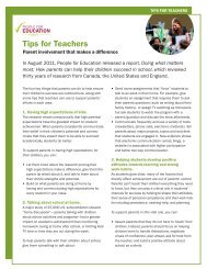 Tips for Teachers - People for Education