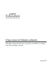 Class sizes in Ontario schools - People for Education