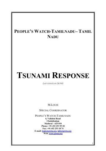 PW-TN Tsunami repsonse.pdf - People's watch